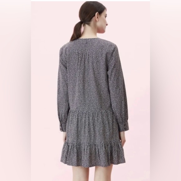 LA VIE Rebecca Taylor Black NOUVELLE DOT PRINT DRESS Boho Women’s dress size M - Picture 7 of 10